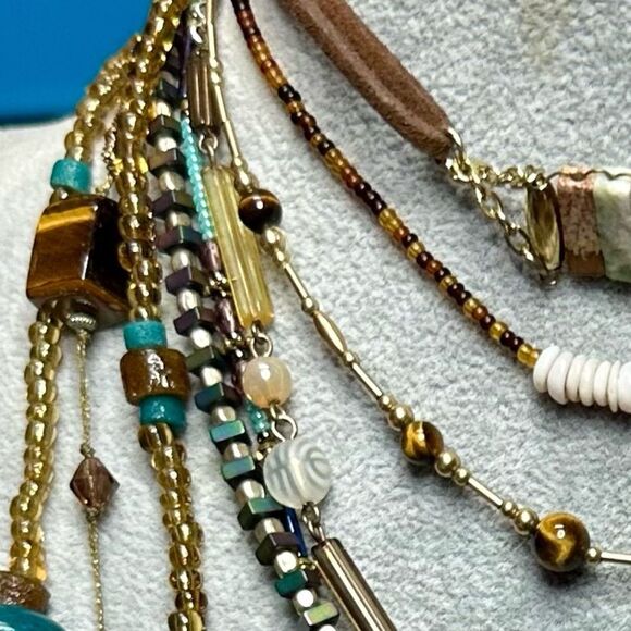 Lot of 9 Boho Southwestern Stone Turquoise Tribal Necklaces Very Unique Genuine - Picture 11 of 12